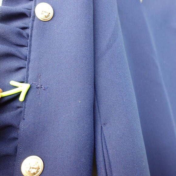 MSGM Dress 40 Small Navy Cocktail Studded High Shoulder Sailor Fun NWT $1,100 - Picture 11 of 16